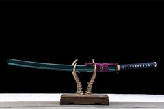 青渊耀金 katana product detail image 1 showing blade, saya, and fittings