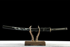 黑芒剑 katana product detail image 1 showing blade, saya, and fittings