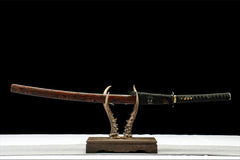 黑曜斩 katana product detail image 1 showing blade, saya, and fittings