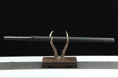 黑山老妖 chokuto product detail image 1 showing blade, saya, and fittings