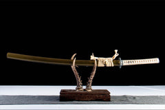 绯村之誓 katana product detail image 1 showing blade, saya, and fittings