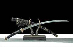 黑魔太刀 tachi product detail image 1 showing blade, saya, and fittings
