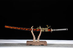 红尘过客 katana product detail image 1 showing blade, saya, and fittings