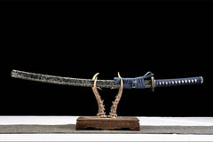 墨鳞·流光 katana product detail image 1 showing blade, saya, and fittings