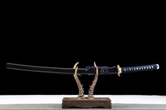 湛蓝金芒 katana product detail image 1 showing blade, saya, and fittings