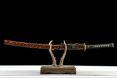 暗金 katana product detail image 1 showing blade, saya, and fittings