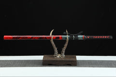 魔女 chokuto product detail image 1 showing blade, saya, and fittings