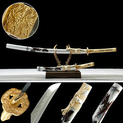 Daisho Set – T10 Steel With Clay Tempered Hamon Katana and... full product photo