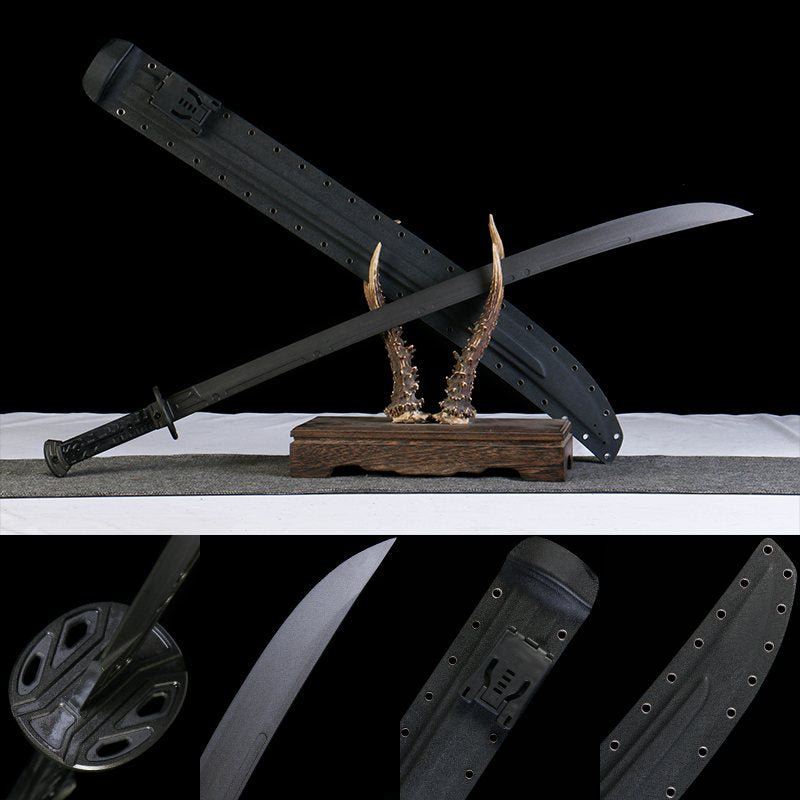 Katana – Tactical 5160 Ceramic Coated Blade with Black Kydex-Style Sheath tactical katana product photo