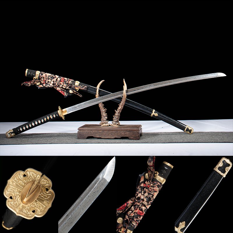 Black Sakura 1060 Damascus Steel Tachi main product image