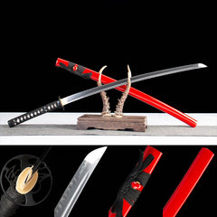 Red Saya T10 Clay Tempered Hamon Katana main product image