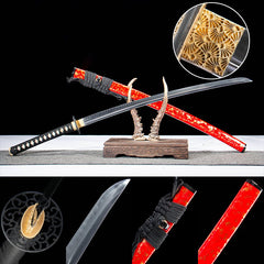 Red Saya T10 Clay Tempered Katana main product image