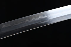 Shirasaya Wakizashi – 20-inch T10 Clay Tempered Blade | Hakumoku (白木) handle, guard, and fittings detail photo