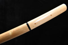Shirasaya Wakizashi – 20-inch T10 Clay Tempered Blade | Hakumoku (白木) handle, guard, and fittings detail photo