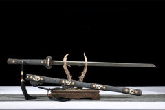 Qilin Tang Dao – Damascus Blade Drawn from Stingray Skin Saya