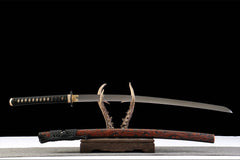赤霄龙鸣 katana product detail image 2 showing blade, saya, and fittings