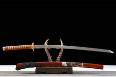绯樱斩月 katana product detail image 2 showing blade, saya, and fittings