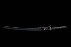 暗夜君临 katana product detail image 2 showing blade, saya, and fittings
