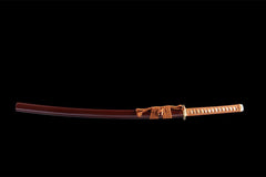 绯金流影 katana product detail image 2 showing blade, saya, and fittings