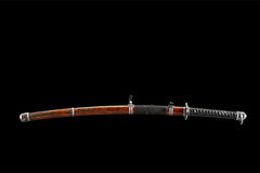 只狼不死斩开门 katana product detail image 2 showing blade, saya, and fittings