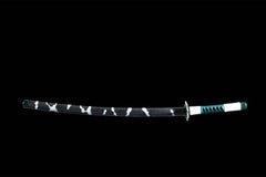 Sanemi Shinazugawa High-Polish 1065 Steel Katana blade and fittings detail