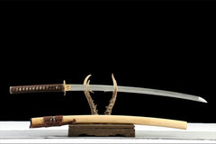 玉芒刃 katana product detail image 2 showing blade, saya, and fittings