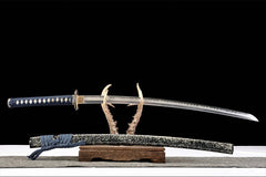 墨鳞·流光 katana product detail image 2 showing blade, saya, and fittings