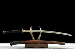 沉夜斩 katana product detail image 2 showing blade, saya, and fittings