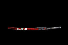 赤轮花影 katana product detail image 2 showing blade, saya, and fittings