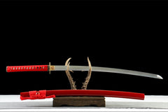 朱锐 katana product detail image 2 showing blade, saya, and fittings