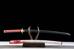 朱华寒锋 katana product detail image 2 showing blade, saya, and fittings