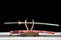 朱焰·断云 katana product detail image 2 showing blade, saya, and fittings