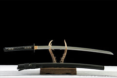 黑芒斩 katana product detail image 2 showing blade, saya, and fittings