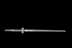 牡丹花开唐刀 chinese sword product detail image 2 showing blade, saya, and fittings