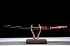 T10 Clay Tempered Choji Hamon Katana blade and fittings detail
