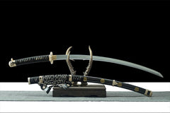 黑魔太刀 tachi product detail image 2 showing blade, saya, and fittings