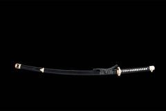断罪 katana product detail image 2 showing blade, saya, and fittings