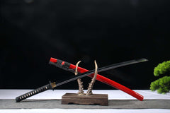 Crimson Line 5160 spring steel katana in crimson red / black product photo 3