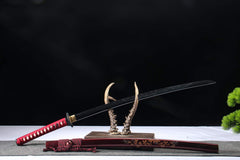 Burgundy Flourish 5160 spring steel katana in burgundy / red product photo 3