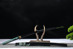 Teal Contrast 5160 spring steel katana in black / teal product photo 3