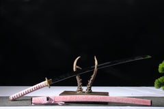 Rose Mist 5160 spring steel katana in blush pink / white mottle product photo 3