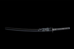 丹心墨刃 katana product detail image 3 showing blade, saya, and fittings