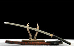 沉夜斩 katana product detail image 3 showing blade, saya, and fittings