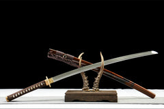 焰刃 katana product detail image 3 showing blade, saya, and fittings