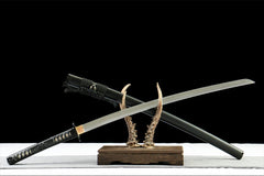 黑芒斩 katana product detail image 3 showing blade, saya, and fittings