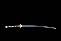 断罪 katana product detail image 3 showing blade, saya, and fittings