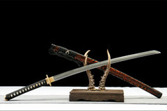 墨陨斩 katana product detail image 3 showing blade, saya, and fittings