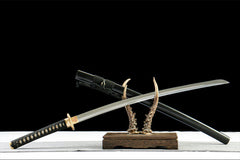 幽壑刃 katana product detail image 3 showing blade, saya, and fittings