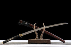 赤霄龙鸣 katana product detail image 3 showing blade, saya, and fittings