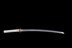 白牙 katana product detail image 3 showing blade, saya, and fittings